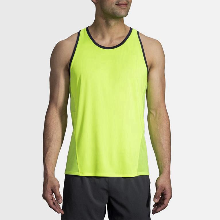 Brooks Stealth Australia - Men's Running Tank Top - Yellow (964217-PYF)